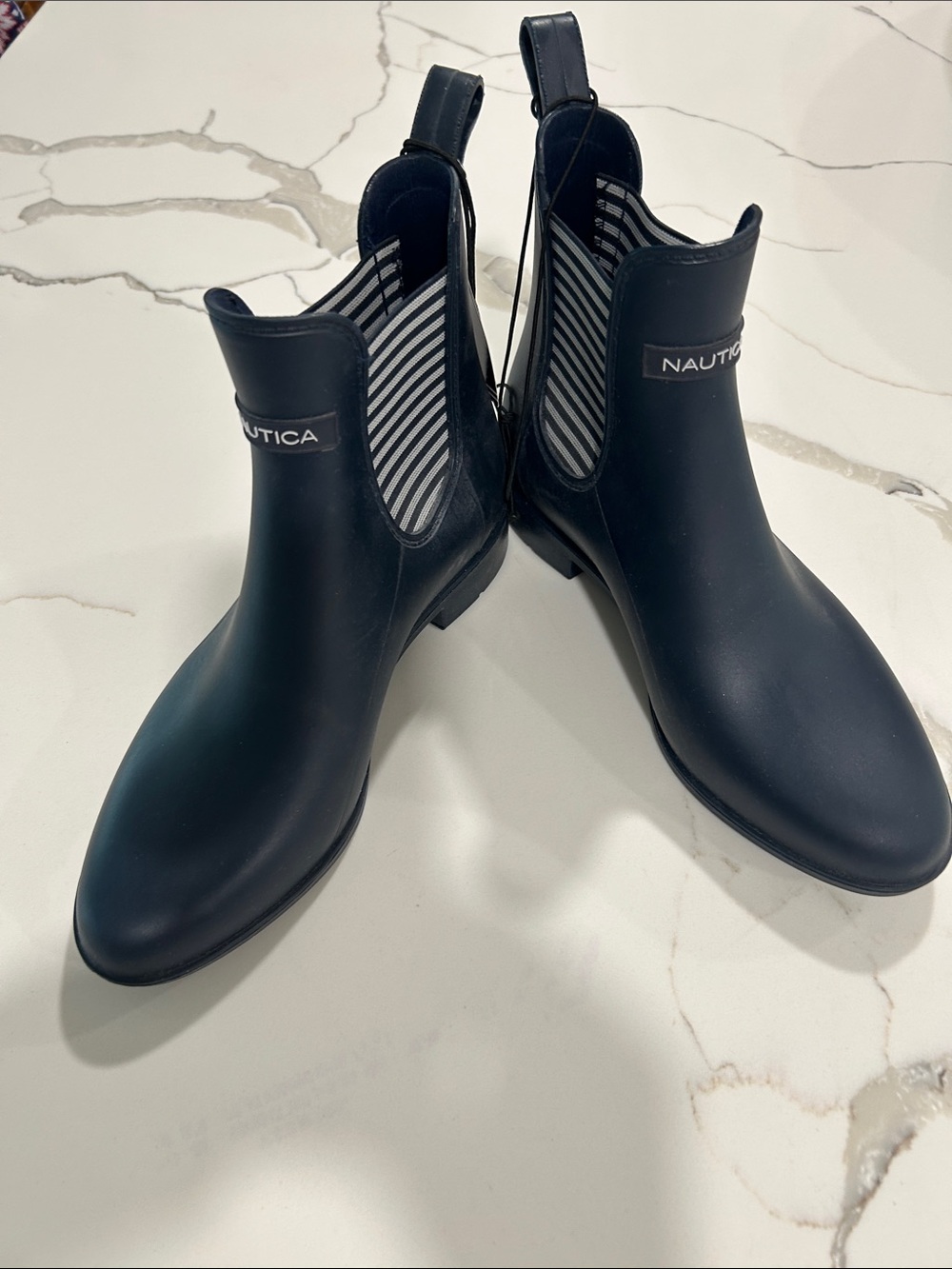 Nautica Men's Dark Blue Chelsea Rain Boots